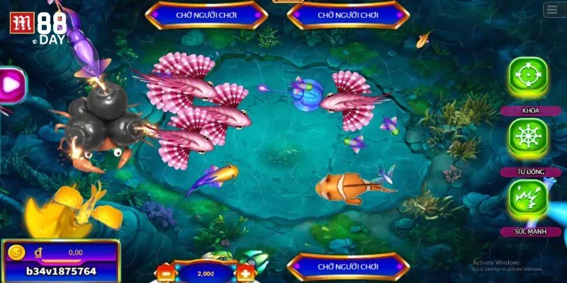 Không khó để người chơi tham gia vào bàn cược Jackpot Fishing tại M88.