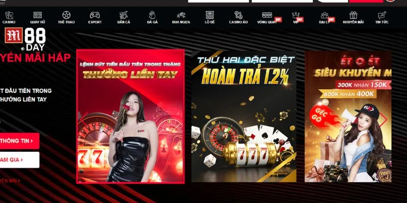 Có rất nhiều ưu đãi hấp dẫn mà bạn chỉ tìm thấy tại nhà cái M88.