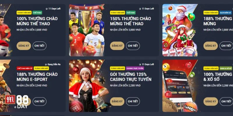 Sự kiện khuyến mãi ngập tràn chỉ có tại nhà cái M88.