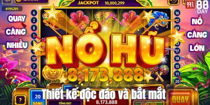 Nổ hũ M88 thu hút đông đảo bet thủ bởi thiết kế đồ họa cực đỉnh.